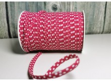 Spaghetti Band Kordel 7mm Polka Dots Pünkchten granat 